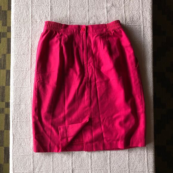 VTG Sag Harbor Pencil Skirt Size 12P Pink Short Knee High Waisted Office Barbie - Picture 4 of 9